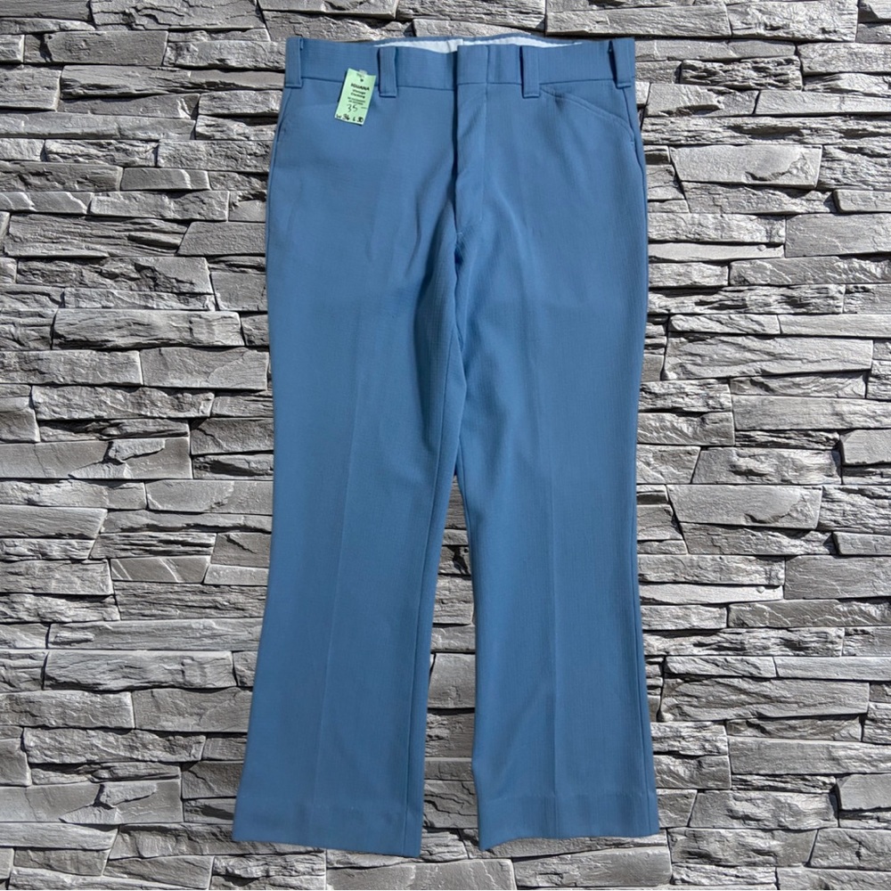 Thrift Store Grandpa Pants Lite Blue Size 36